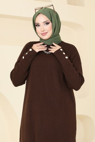 moda selvim Tunic 1032KLN570 Brown - Thumbnail