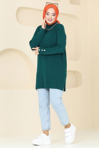 moda selvim Tunic 1032KLN570 Emerald - Thumbnail