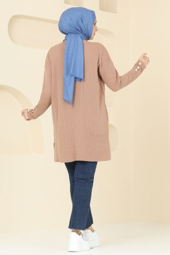 moda selvim Tunic 1032KLN570 Latte - Thumbnail