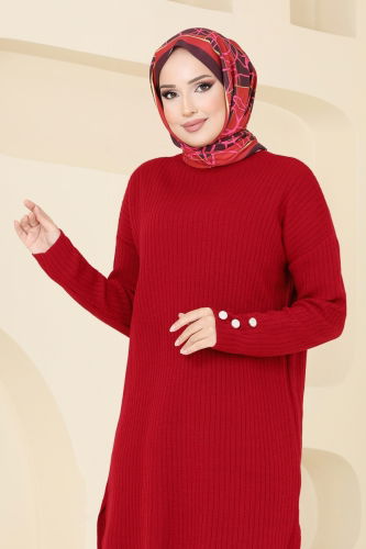 moda selvim Tunic 1032KLN570 Red - Thumbnail