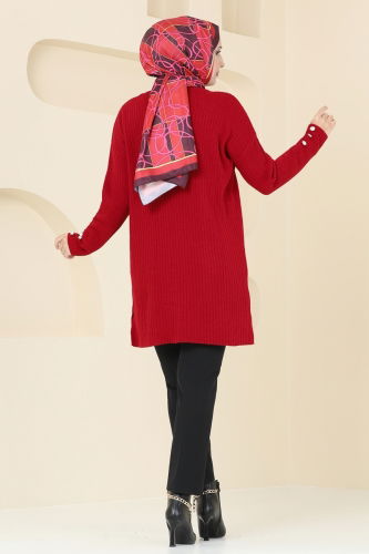 moda selvim Tunic 1032KLN570 Red - Thumbnail