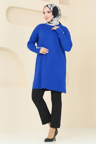 moda selvim Tunic 1032KLN570 Saxe - Thumbnail