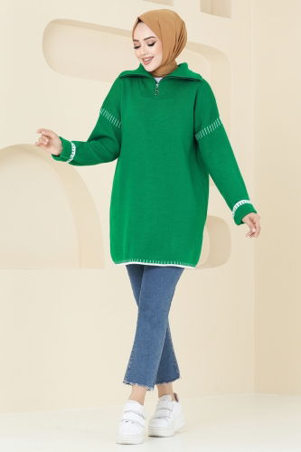 moda selvim Tunic 1039KLN570 Benetton Green - Thumbnail