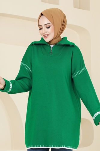 moda selvim Tunic 1039KLN570 Benetton Green - Thumbnail