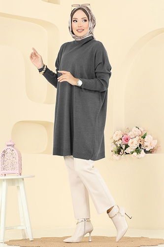 moda selvim Tunic 1047KLN570 Anthracite - Thumbnail