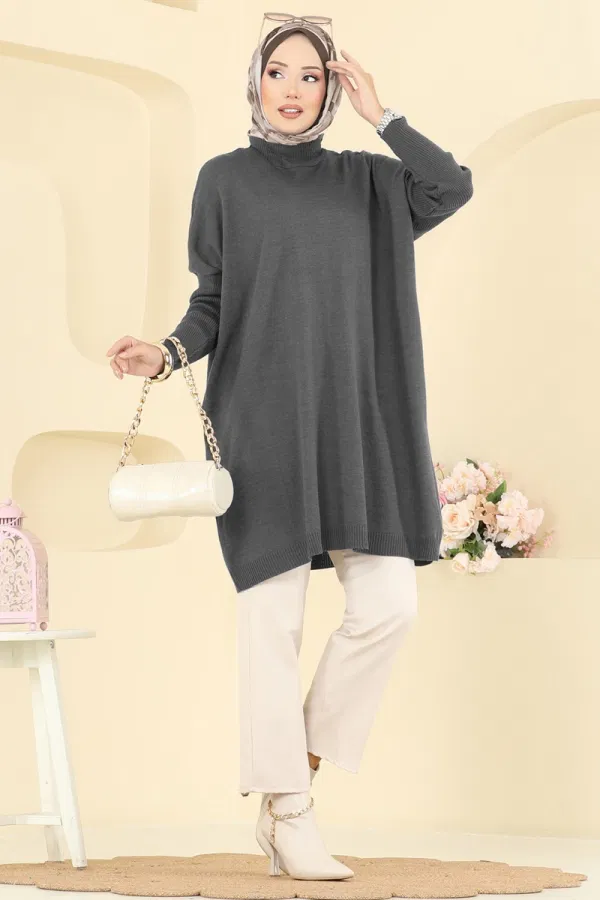 Modaselvim تونيكات بلوز رمادي غامق 1047KLN570