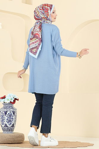 moda selvim Tunic 1047KLN570 Baby Blue - Thumbnail