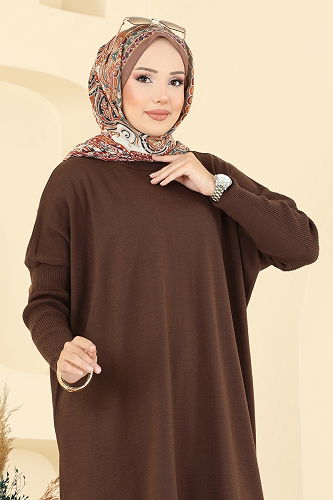 moda selvim Tunic 1047KLN570 Brown - Thumbnail