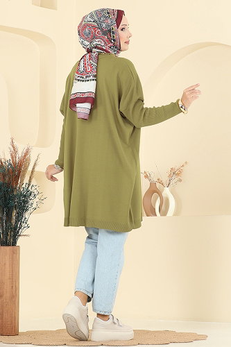 moda selvim Tunic 1047KLN570 Oil Green - Thumbnail