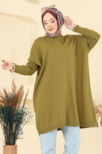 moda selvim بلوز أخضر 1047KLN570 - Thumbnail