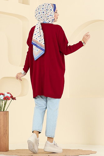 moda selvim Tunic 1047KLN570 Red - Thumbnail