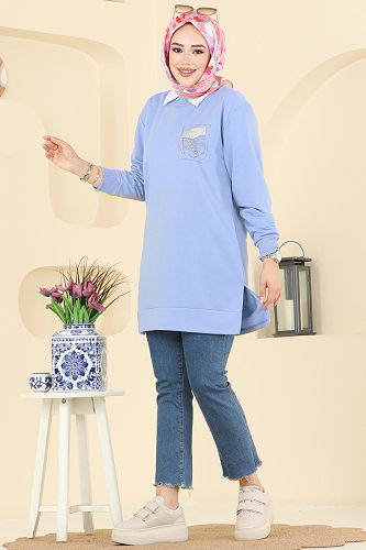 moda selvim Tunic 104OZN1046 Blue - Thumbnail