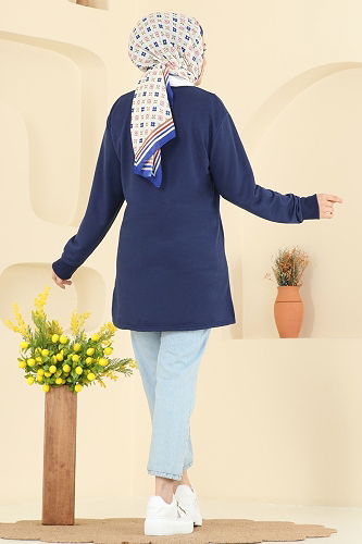 moda selvim Tunic 104OZN1046 Navy Blue - Thumbnail