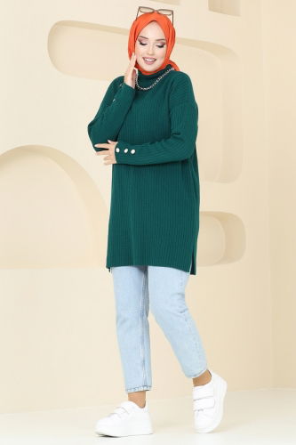 moda selvim Tunic 1052KLN570 Emerald - Thumbnail