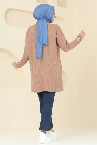 moda selvim Tunic 1052KLN570 Latte - Thumbnail