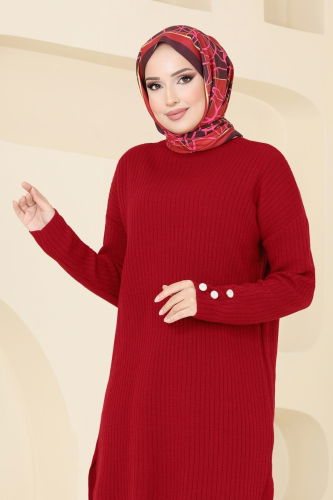 moda selvim Tunic 1052KLN570 Red - Thumbnail