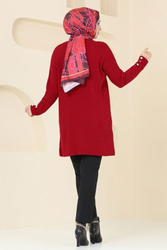 moda selvim Tunic 1052KLN570 Red - Thumbnail