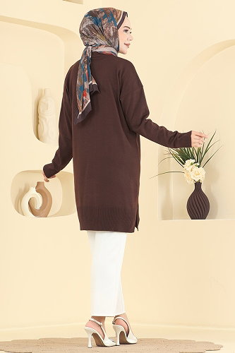 moda selvim بلوز بني 1090KLN570 - Thumbnail