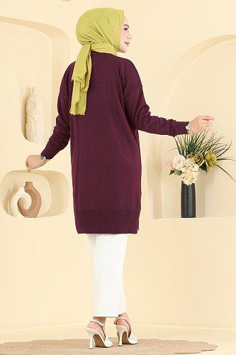 moda selvim بلوز خمري 1090KLN570 - Thumbnail