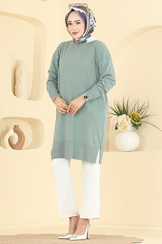 moda selvim بلوز أخضر باهت 1090KLN570 - Thumbnail