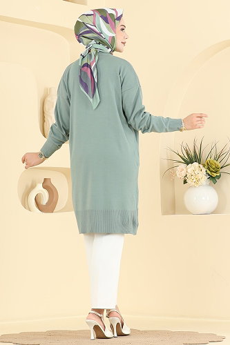 moda selvim بلوز أخضر باهت 1090KLN570 - Thumbnail
