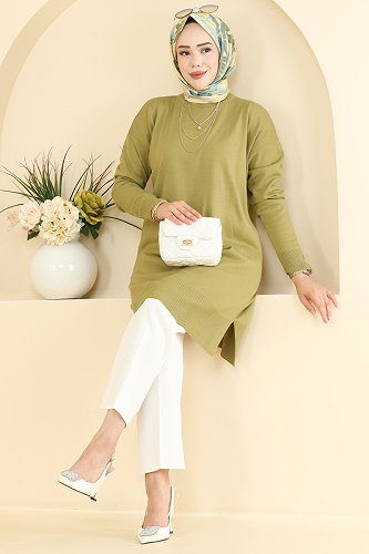 moda selvim بلوز أخضر 1090KLN570 - Thumbnail