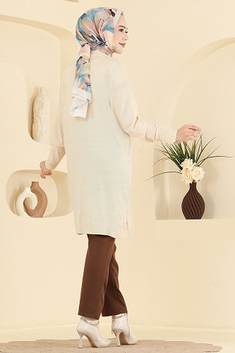 moda selvim Tunic 1090KLN570 Stone - Thumbnail