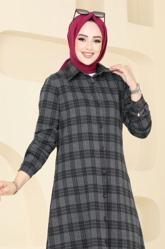 moda selvim Tunic 1096BRZ597 Anthracite - Thumbnail