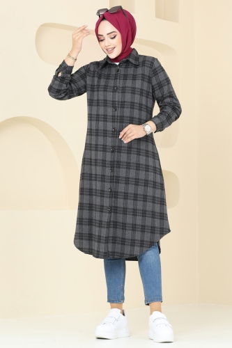 moda selvim Tunic 1096BRZ597 Anthracite - Thumbnail