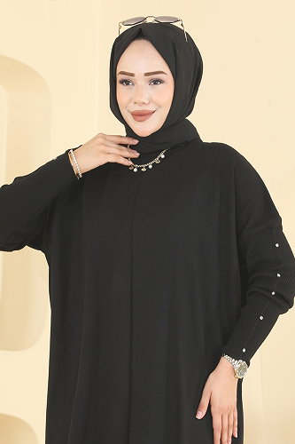 moda selvim Tunic 1097KLN570 Black - Thumbnail