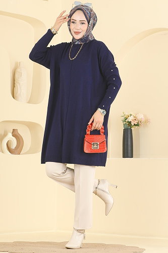 moda selvim Tunic 1097KLN570 Navy Blue - Thumbnail