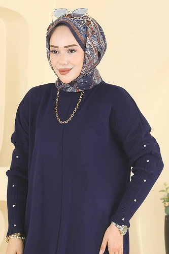 moda selvim بلوز كحلي 1097KLN570 - Thumbnail