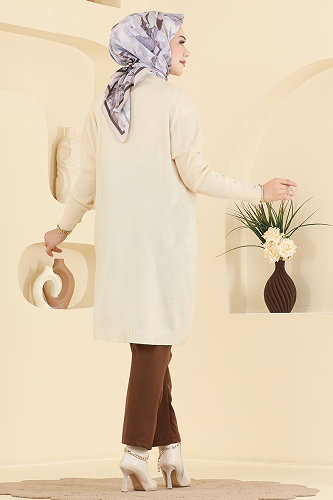 moda selvim بلوز بيج 1097KLN570 - Thumbnail