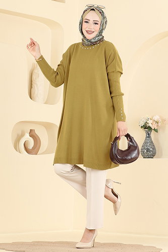 moda selvim بلوز أخضر 1100KLN570 - Thumbnail