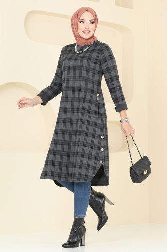 moda selvim Tunic 1102BRZ597 Anthracite - Thumbnail