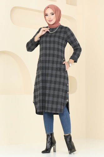 moda selvim Tunic 1102BRZ597 Anthracite - Thumbnail