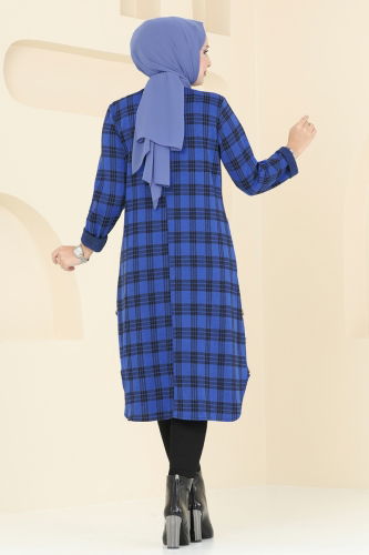 moda selvim Tunic 1102BRZ597 Saxe - Thumbnail