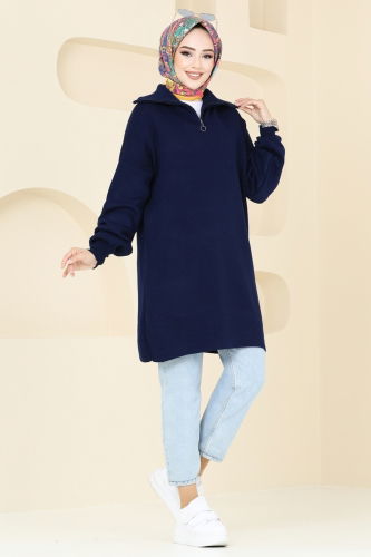 moda selvim Tunic 11043BRZ597 Navy Blue - Thumbnail