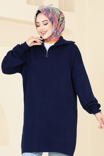 moda selvim Tunic 11043BRZ597 Navy Blue - Thumbnail