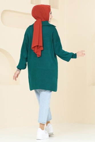 moda selvim Tunic 11043BRZ597 Petroleum - Thumbnail