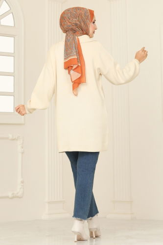 moda selvim Tunic 11043BRZ597 Stone - Thumbnail