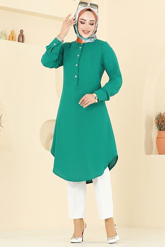 moda selvim Tunic 1163ERK1158 Benetton Green - Thumbnail