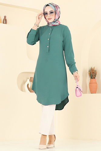 moda selvim Tunic 1163ERK1158 Mold Green - Thumbnail