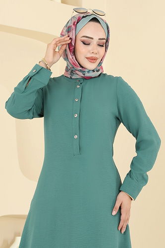 moda selvim Tunic 1163ERK1158 Mold Green - Thumbnail