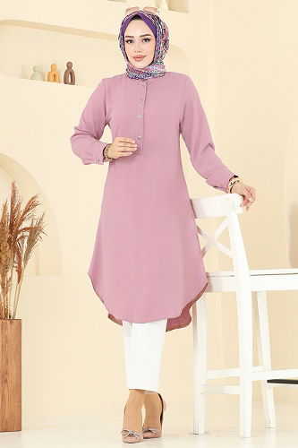 moda selvim Tunic 1163ERK1158 Powder - Thumbnail