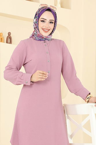 moda selvim Tunic 1163ERK1158 Powder - Thumbnail