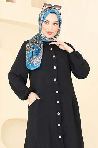 moda selvim Tunic 1250BM387 Black - Thumbnail