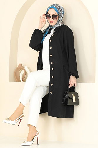 moda selvim بلوز أسود 1250BM387 - Thumbnail