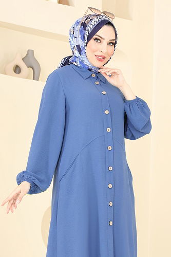 moda selvim بلوز ازرق 1250BM387 - Thumbnail