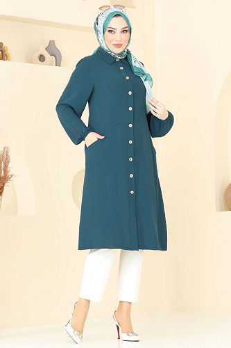 moda selvim Tunic 1250BM387 Petroleum - Thumbnail